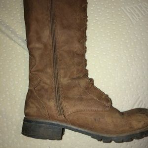 Cute brown army boots